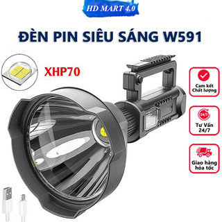 Đèn pin siêu sáng W591 Corisu chiếu xa 500m pin khủng quân đội Mỹ vỏ nhựa ABS siêu bền có chân đế bóng led siêu sáng