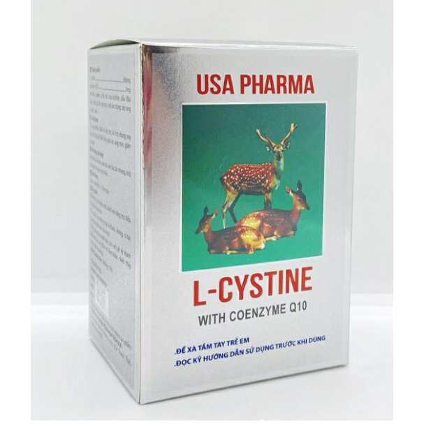 Viên uống L-CYSTINE with Coenzyme Q10, USA Pharma ngăn ngừa rụng tóc ,nám ,tàn nhang - Hộp 60 viên