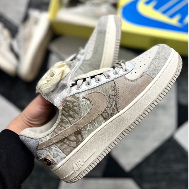 Giày AF1 Tra.vis Scot.t Grey White High Quality | Full box phụ kiện 44-45-46
