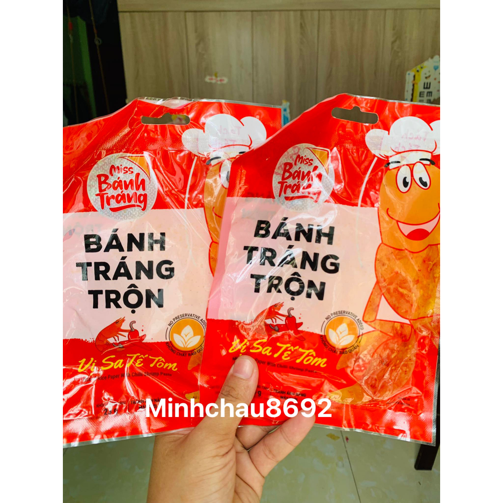 Bánh tráng trộn sate tôm hành
