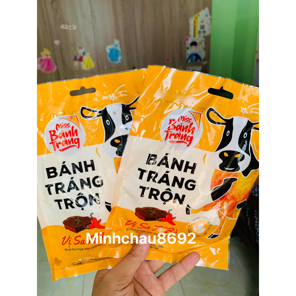 Bánh tráng trộn sate tôm hành