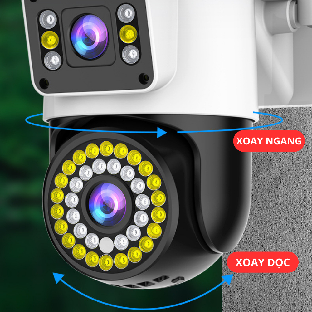 Camera Yoosee Wifi 2 Mắt 5.0Mpx Siêu Nét Ngoài Trời , Xem Đêm Có Màu , Đàm Thoại , Chống Nước - Bảo Hành 1 Năm