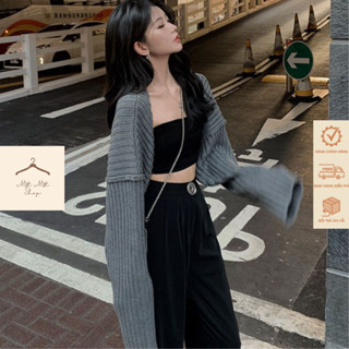 Áo Khoác Len Tay Dài Ống Rộng, Áo Cardigan Nửa Thân Bigsz Dáng Rộng Phù Hợp Với Mọi Người Dễ Phối Đồ Hàng Qccc Matmat