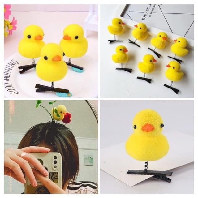Kẹp tóc lò xo 3D hình gà, vịt, và nhiều mẫu cute dễ thương dành cho con gái