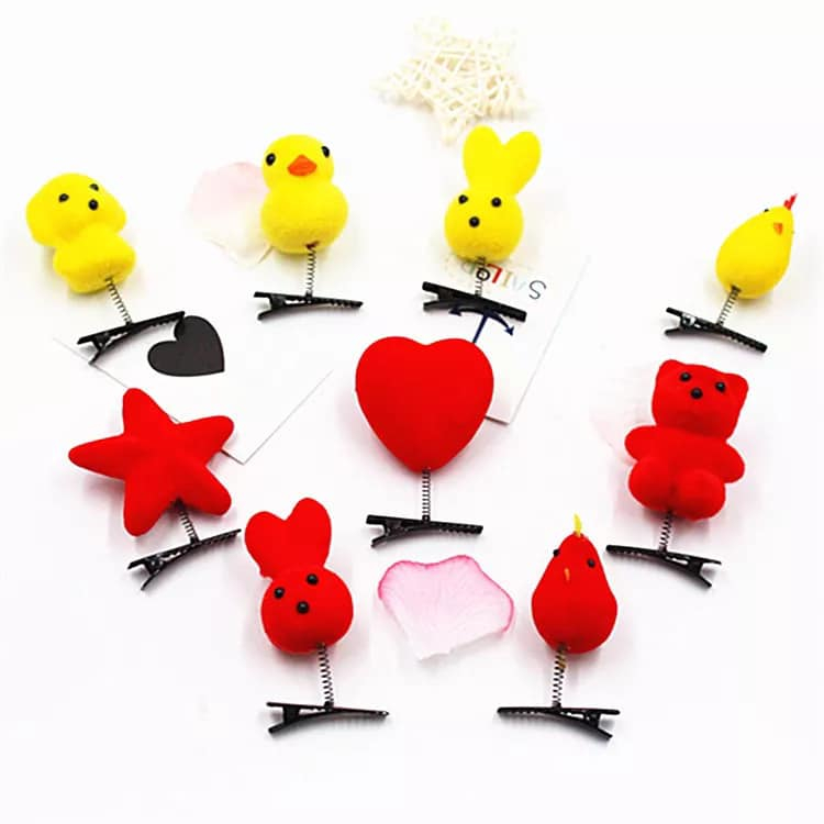 Kẹp tóc lò xo 3D hình gà, vịt, và nhiều mẫu cute dễ thương dành cho con gái