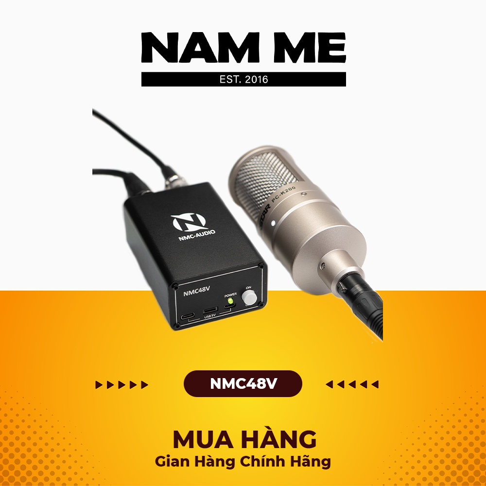 Nguồn phantom NMC48v có bin tích điện lên tới 6h cho micro condenser 48v - Khử nhiễu do điện
