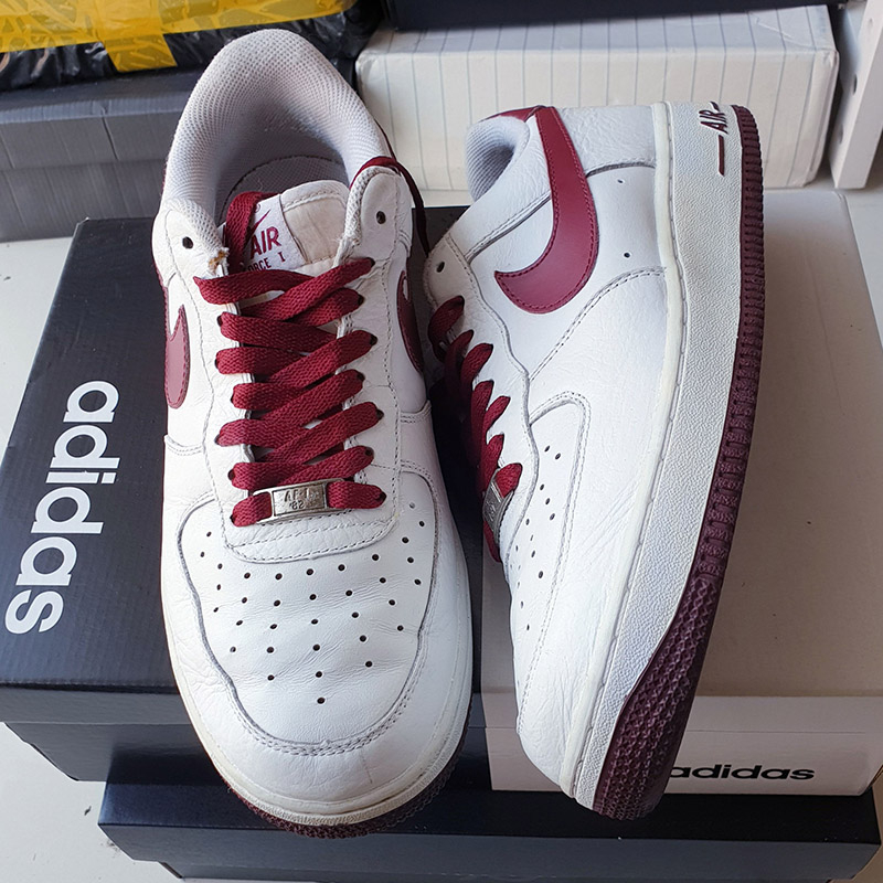 Giày Air Force 1 07 White Team Red, size 41, real 2hand