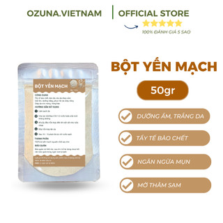 Bột yến mạch nguyên chất xay mịn Ozuna Việt Nam  chăm sóc da giúp dưỡng da và ăn uống 50gr