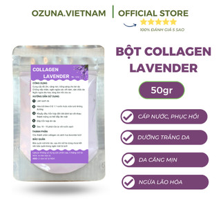 Bột mặt nạ dẻo Collagen hoa Lavender (hoa oải hương) Ozuna Việt Nam chăm sóc da giúp kiểm soát dầu chuyên dùng trong spa