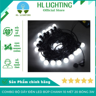 Combo bộ dây đèn led búp chanh 10 mét 20 bóng 3w hl lighting