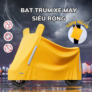 Bạt phủ xe máy che nắng, che mưa, chống bụi có bọc trùm gương, Chất liệu vải cao cấp, bảo vệ đa chức năng với túi đựng