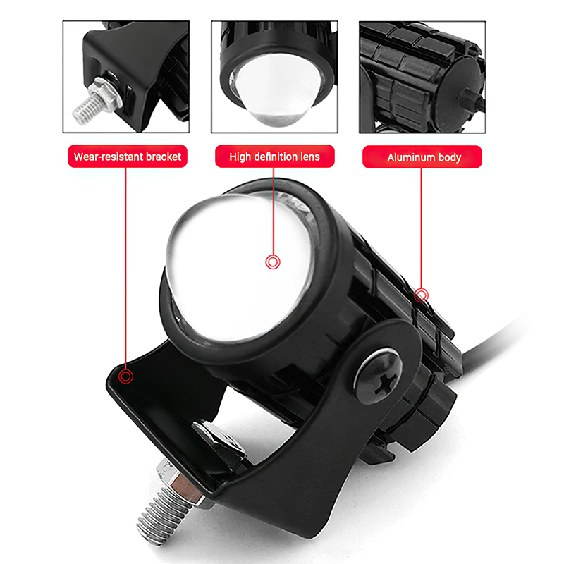 Đèn Trợ Sáng Xe Máy Đèn Trợ Sáng Mini Bi Cầu 2 Mầu,Đèn LED Trợ Sáng Xe Máy Chính Hãng Tặng Full Phụ Kiện,Công Tắc