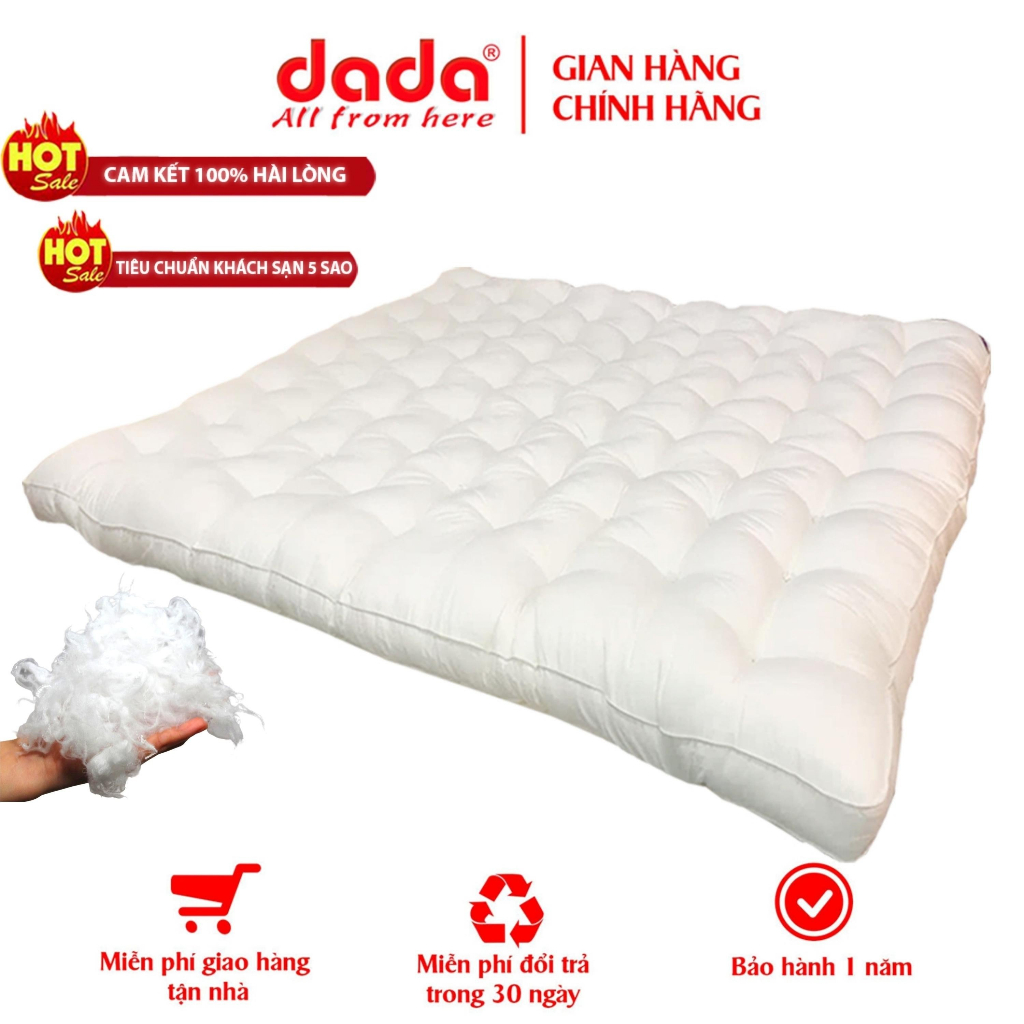 Topper nệm DADA làm mềm nệm massage cơ thể tiêu chuẩn khách sạn 5 sao đệm dày 9cm không lún xẹp