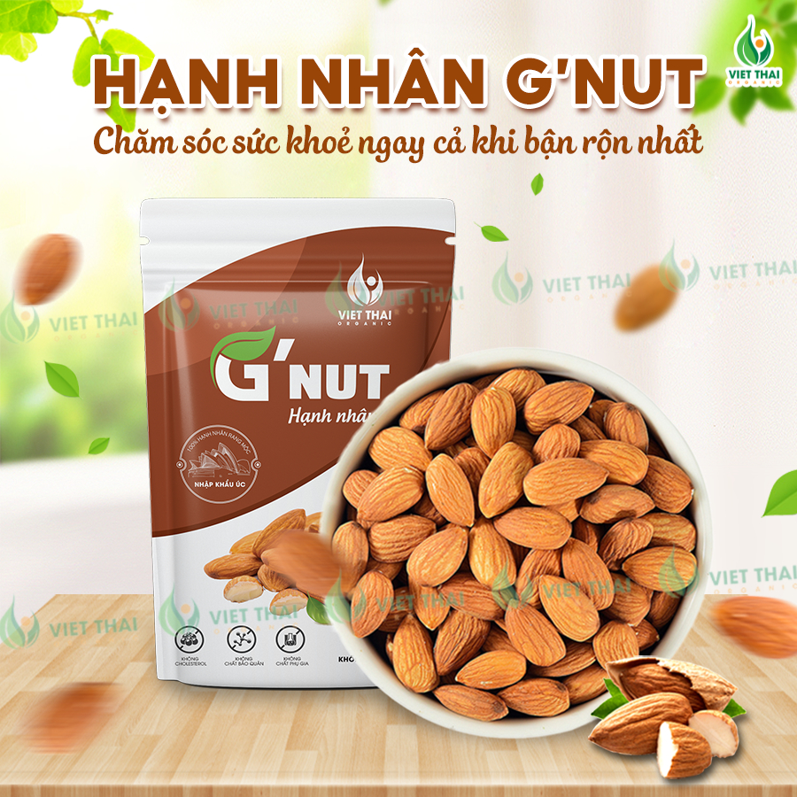 Hạnh nhân G'Nut Tách Sẵn Vỏ Nhập Khẩu Úc Ăn Kiêng Healthy, Nấu Sữa, Làm Bánh 500g (Việt Thái Organic)