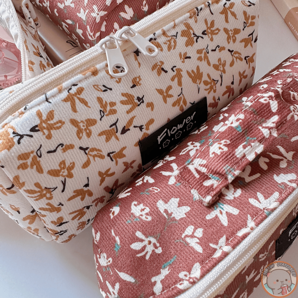 Ví bút Blossom Garden phong cách vintage, vải nhung siu mịn VB12