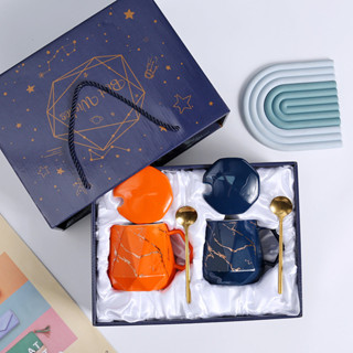 Ly sứ cặp đôi VÂN ĐÁ nhiều màu sắc có HỘP QUÀ cực đẹp