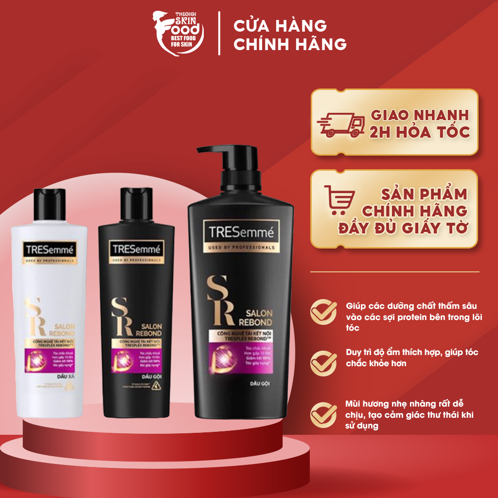 Dầu Gội & Dầu Xả Ngăn Tóc Gãy Rụng TRESemmé Salon Rebond