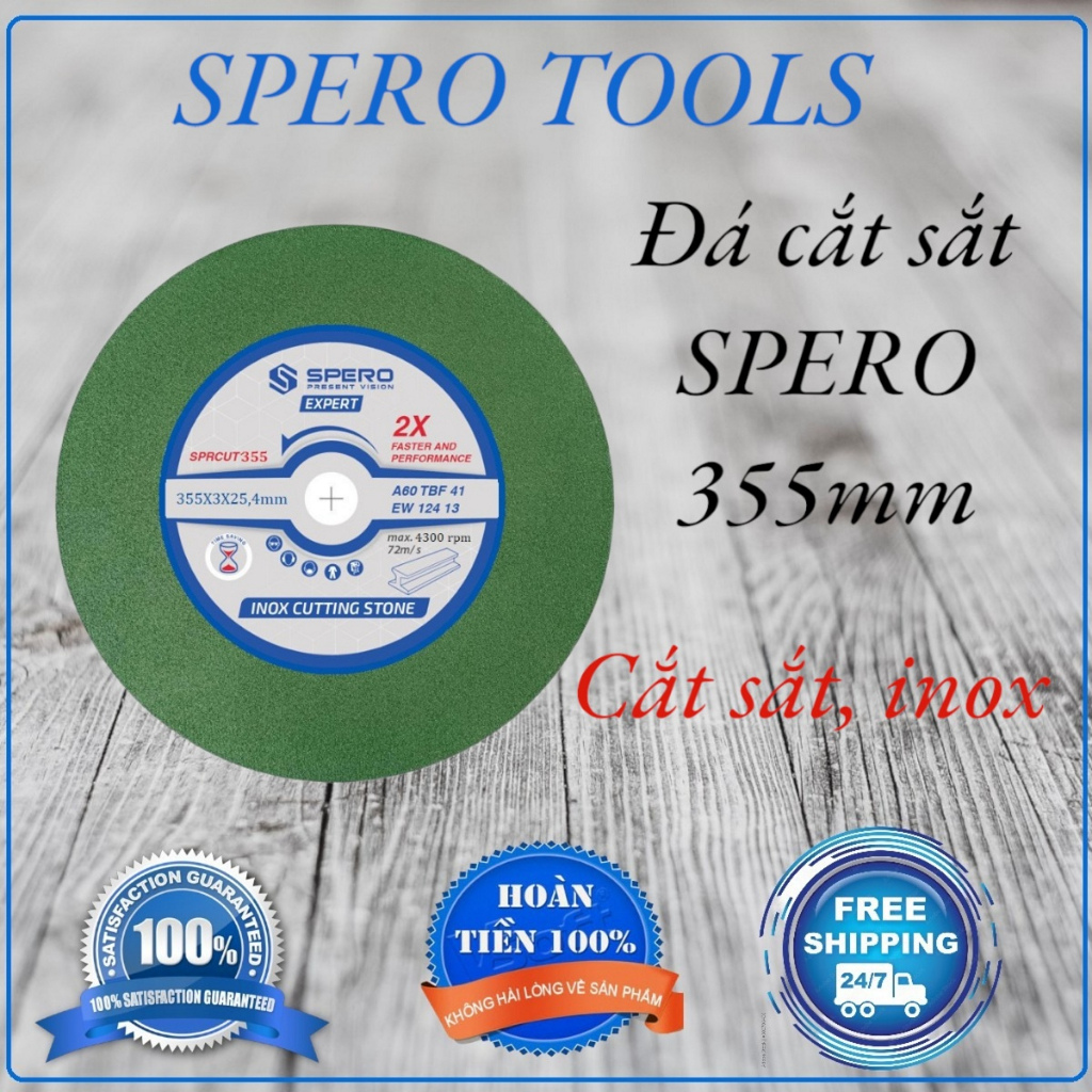 Combo 5 viên đá cắt sắt inox thép SPERO, Đá cắt sắt xanh, Đá cắt sắt.