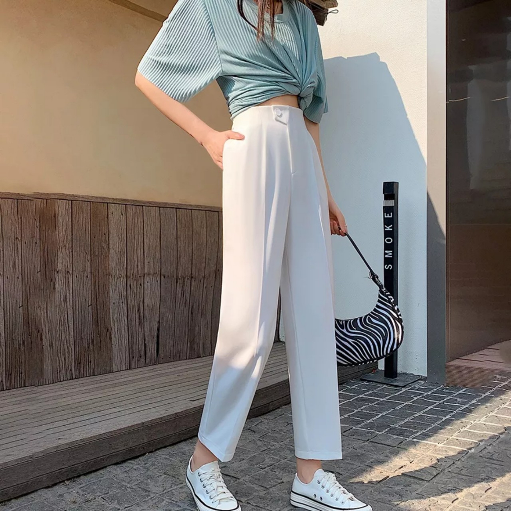 Quần tây baggy nữ lưng thun sau dáng công sở siêu HOT HIT