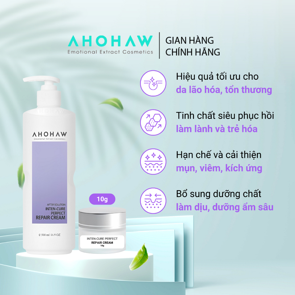 [Sản phẩm dùng thử] Kem Dưỡng Siêu Phục Hồi Da AHOHAW Inter-Cure Perfect Repair Cream Chiết 10g - Làm Dịu, Cấp Ẩm