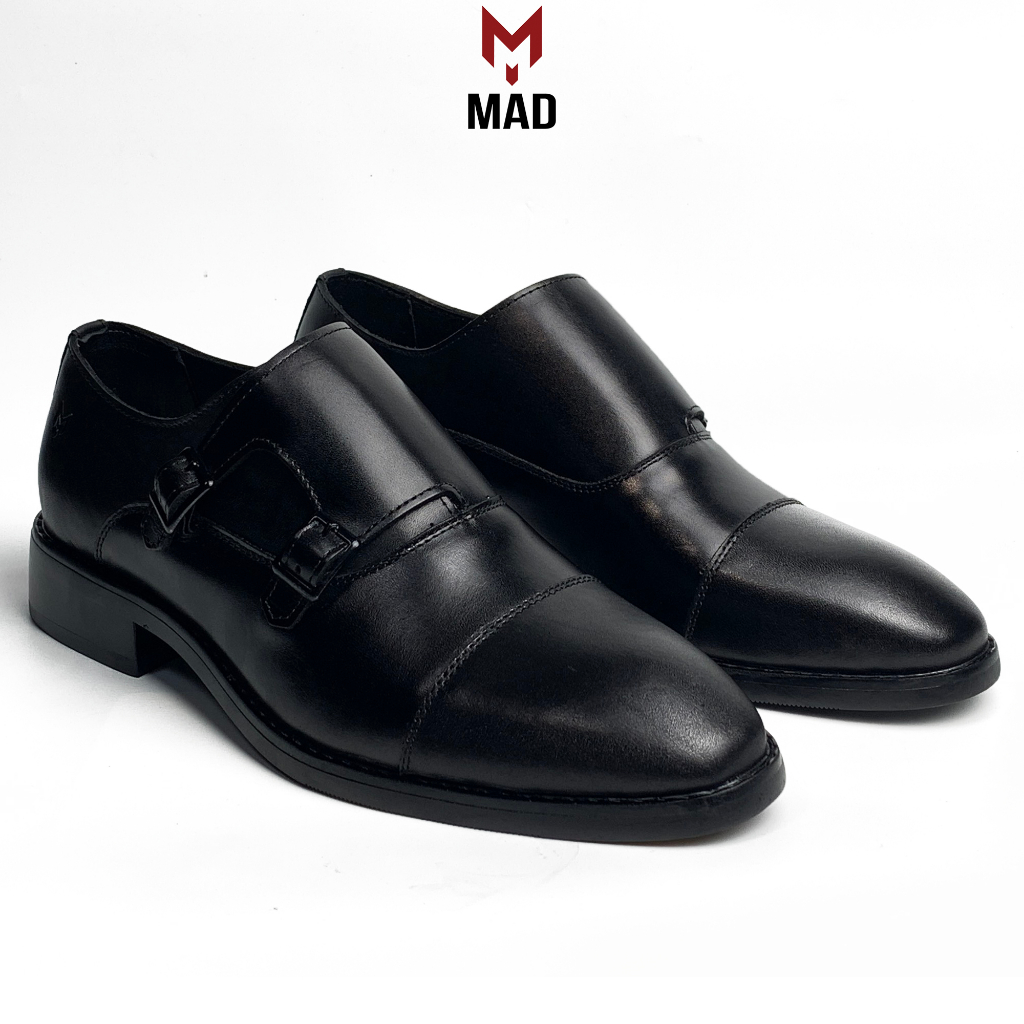 Giày tây nam Double Monk Strap MAD Black da bò cao cấp chính hãng giá rẻ nhất uy tín chất lượng tốt