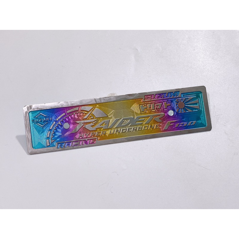 Bảng tên trước titan xe Raider điện phân kèm ốc Salaya hoặc gr5