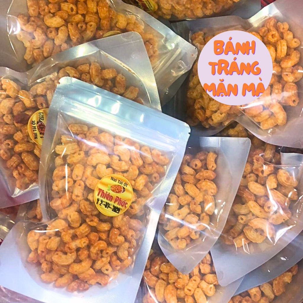 250gr Nui Sấy Khô Tỏi Ớt Bơ Cay Giòn Rụm