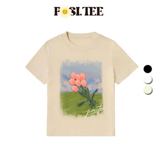 Áo hoa tulip babytee nữ basic form ôm tôn dáng