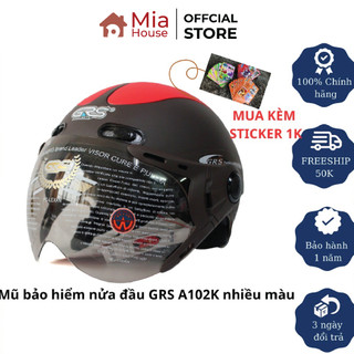 Mũ nón bảo hiểm nửa đầu thời trang nam nữ GRS A102K chính hãng rẻ đẹp