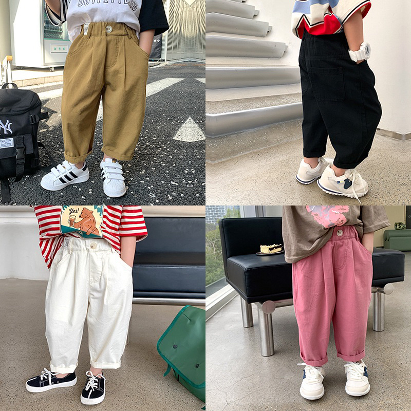 Quần kaki dài ống đứng phong cách đơn giản cho bé Q110