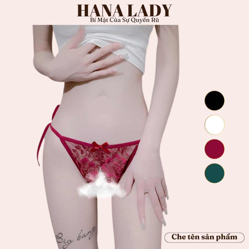 Quần Lọt Khe Ren Hở Mông - Quần Lót Nữ Sexy Không Đáy Cột Dây Quyến Rũ Lk093