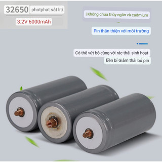 Pin lithium sắt 32650- 3.2v 5,8-6ah tặng kèm ốc vít(chống cháy nổ, có thể dùng cho nl mặt trời ,xe đạp điện