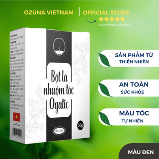 Thuốc nhuộm tóc màu đen Ogatic, nhuộm phủ bạc từ thiên nhiên, thuốc nhuộm tóc thảo dược an toàn không hóa chất