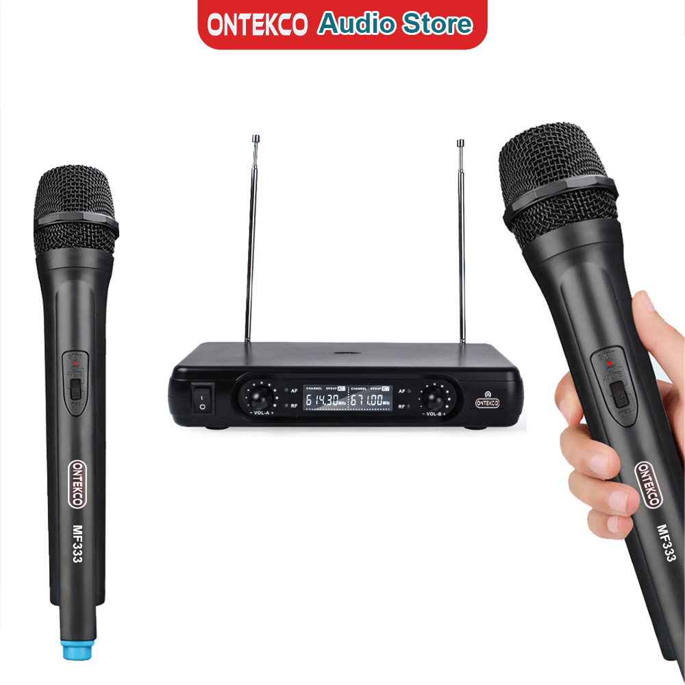 Bộ Micro Karaoke Không Dây Ontekco MF333/MF334/MF338 Chính Hãng