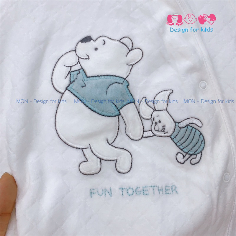 Sleepsuit nỉ nhung Dis.ney C.A mẫu mới 2023 hàng xuất dư cho bé yêu