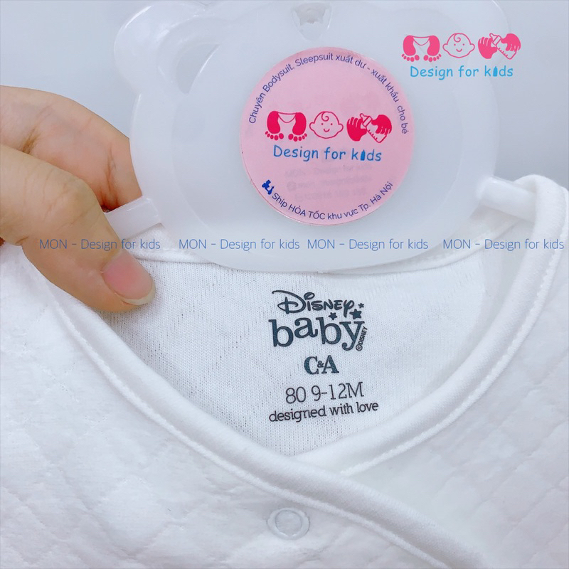 Sleepsuit nỉ nhung Dis.ney C.A mẫu mới 2023 hàng xuất dư cho bé yêu