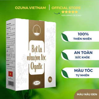 Thuốc nhuộm tóc tự nhiên Ogatic bột lá nhuộm tóc từ thiên nhiên, phủ bạc tóc an toàn không hóa chất