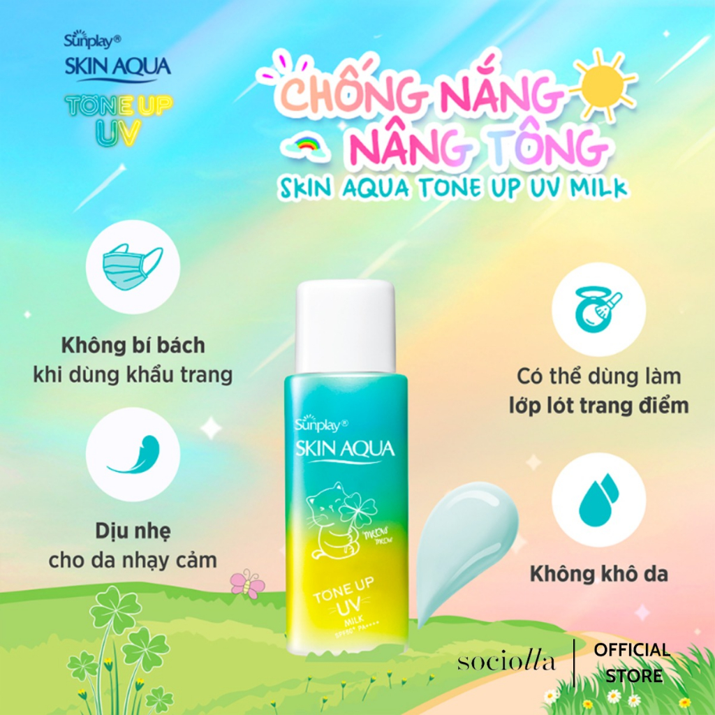 Sữa Chống Nắng Hiệu Chỉnh Sắc Da Sunplay Skin Aqua Tone Up UV Mint Green 50g