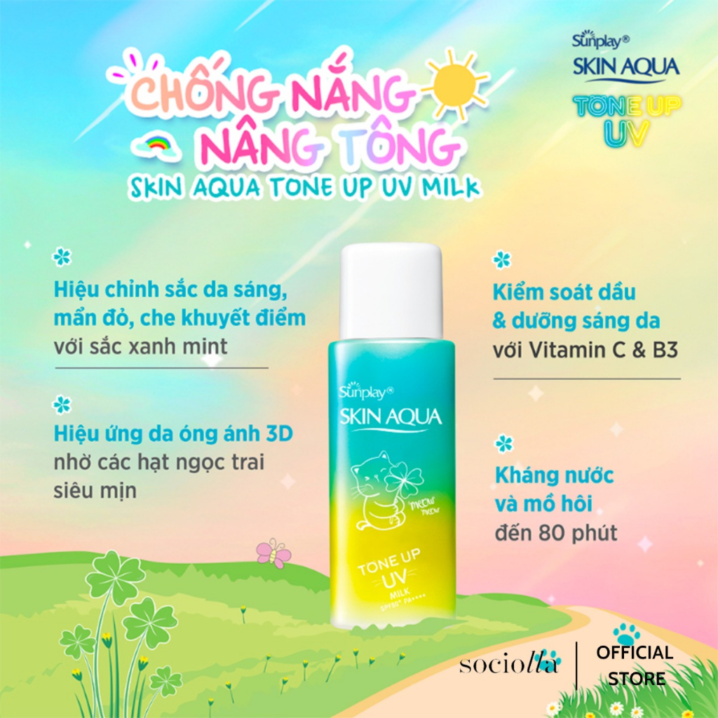 Sữa Chống Nắng Hiệu Chỉnh Sắc Da Sunplay Skin Aqua Tone Up UV Mint Green 50g