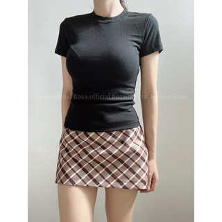 Áo thun baby tee thun gân cổ tròn basic Rosa