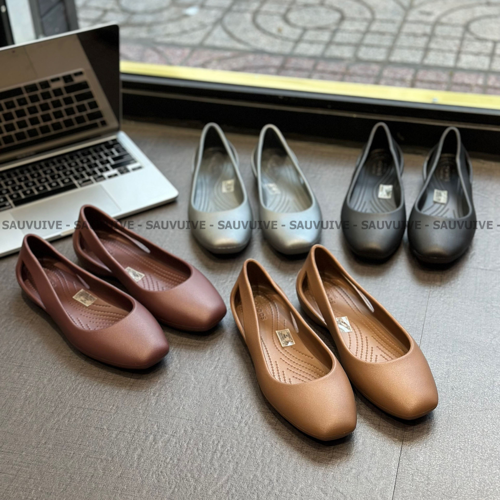 SF - Giày Cross Búp Bê Sloane Flat Chính Hãng, Đúc Nguyên Đôi, Giày Đi Mưa Size 35 36 37 38 39 - Sấu Vui Vẻ