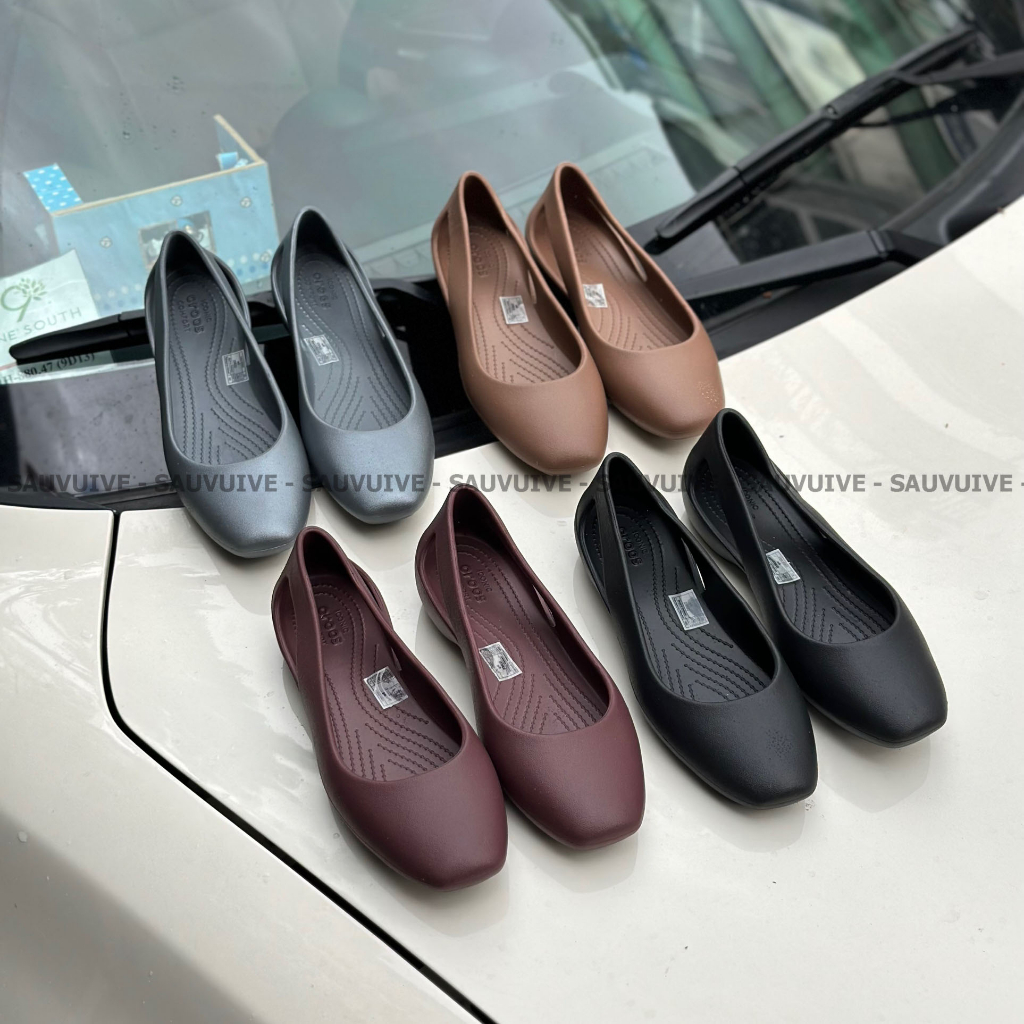 SF - Giày Cross Búp Bê Sloane Flat Chính Hãng, Đúc Nguyên Đôi, Giày Đi Mưa Size 35 36 37 38 39 - Sấu Vui Vẻ