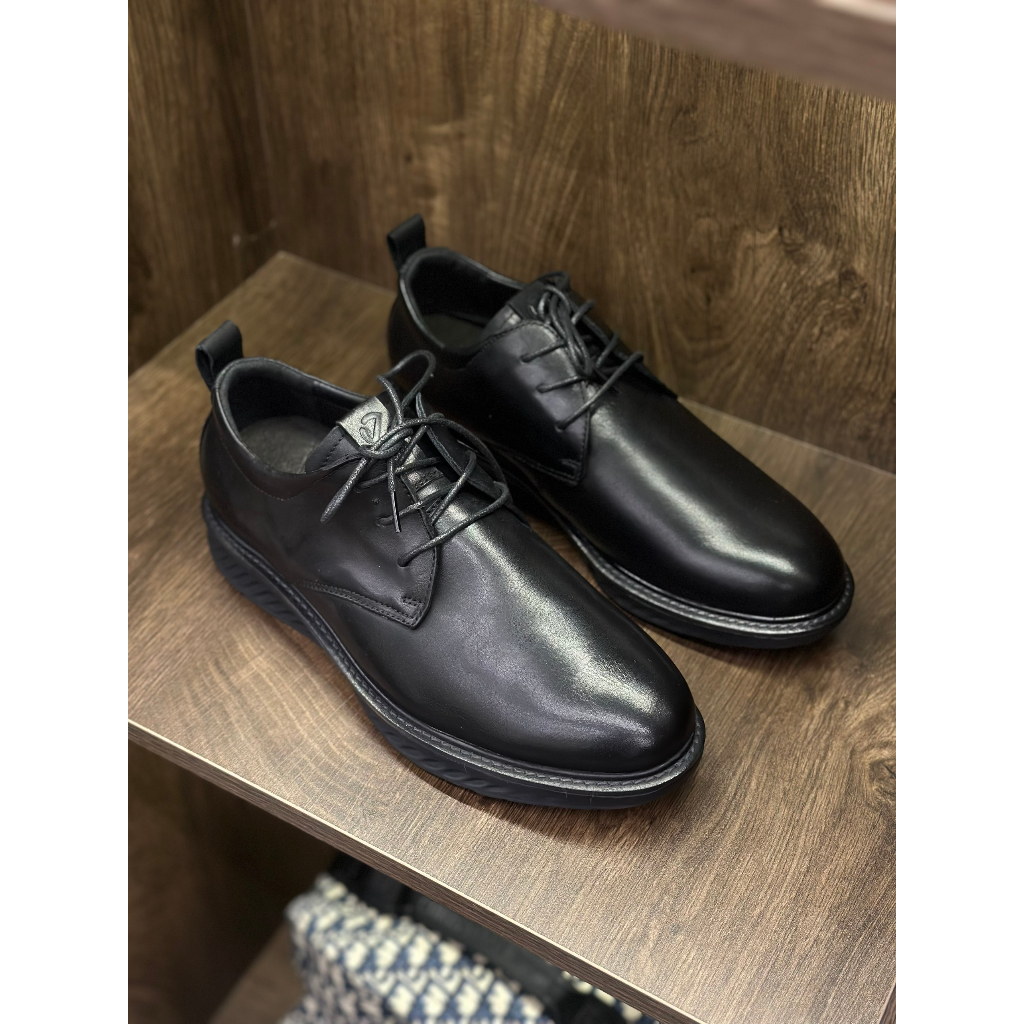 Giày Da Ecco Lịch Lãm Dành Cho Nam Thiết Kết Nhẹ Nhàng Giữa Cột Dây Và Đế Xoắn - SAUVUIVE