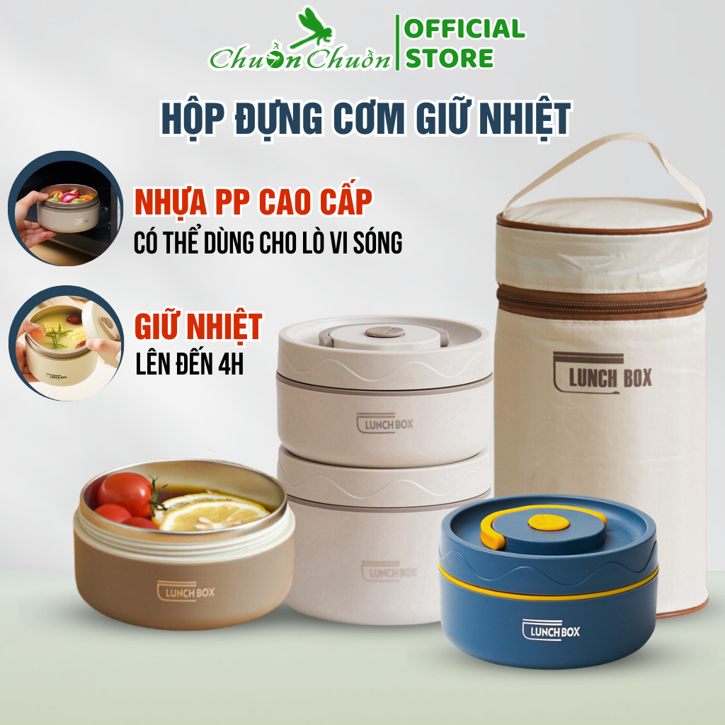 Hộp Đựng Cơm Giữ Nhiệt Văn Phòng Chất Liệu Inox 304 Chống Gỉ Cao Cấp Sang Trọng Chống Tràn Có Thể Dùng Cho Lò Vi Sóng