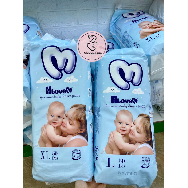 Tã quần HloveM đủ size M, L, XL, XXL 50 miếng/bịch