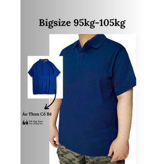 Bigsize 95kg-105kg | Áo phông Áo Polo  ngoại cỡ có cổ màu xanh trơn| PH Big Size | A87