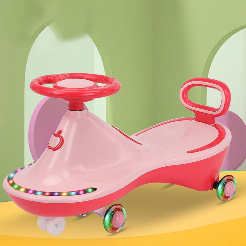 Xe lắc chòi chân in hình quả táo có đèn nhạc phát sáng xung quanh cho bé từ 1 đến  8 tuổi