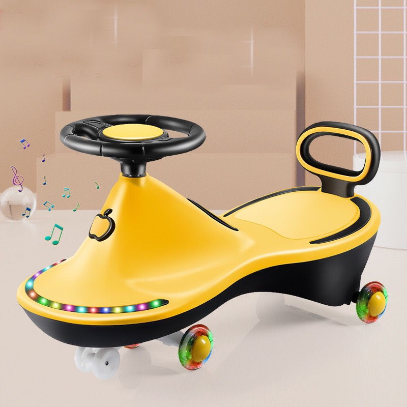 Xe lắc chòi chân in hình quả táo có đèn nhạc phát sáng xung quanh cho bé từ 1 đến  8 tuổi