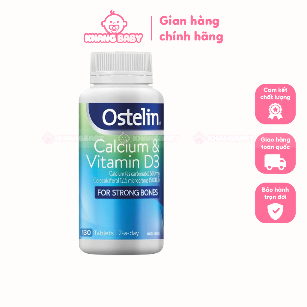Canxi & Vitamin D3 Ostelin người lớn 130v - Shop Khang Baby