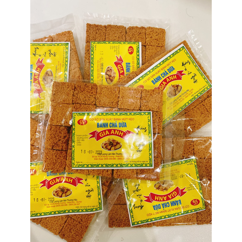 Bánh Chả Dừa Gia Anh Gói 20 Miếng Vị Ngọt Thơm Mùi Dừa Tiệm Ăn Vặt Mẹ Bống